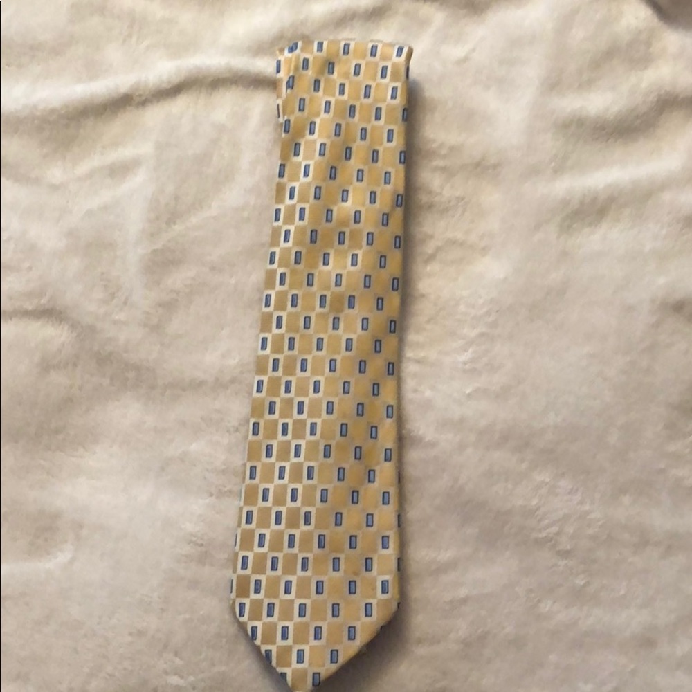 Gold and blue neck tie
